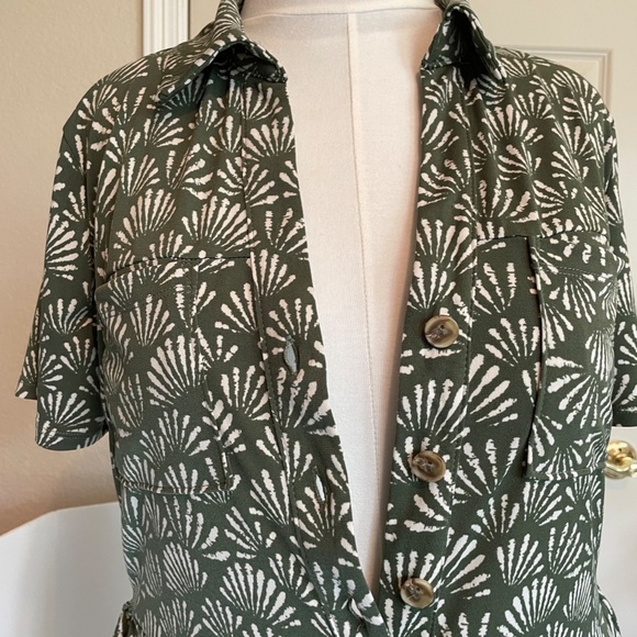 NWT LP Abbi Maxi Shirt Dress by Muse Petite from Short Story Dark Olive / Ecru - Picture 5 of 16